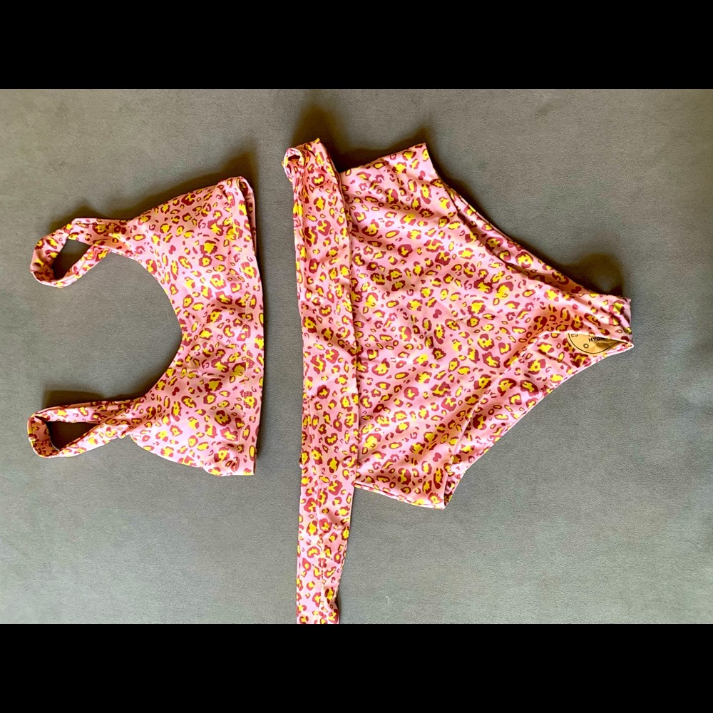 High waisted leopard print two piece